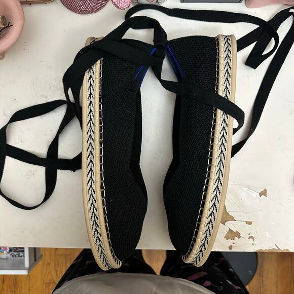 Rothy's The Espadrille Flats Black Size Women’s 12 LIKE NEW - Picture 8 of 16